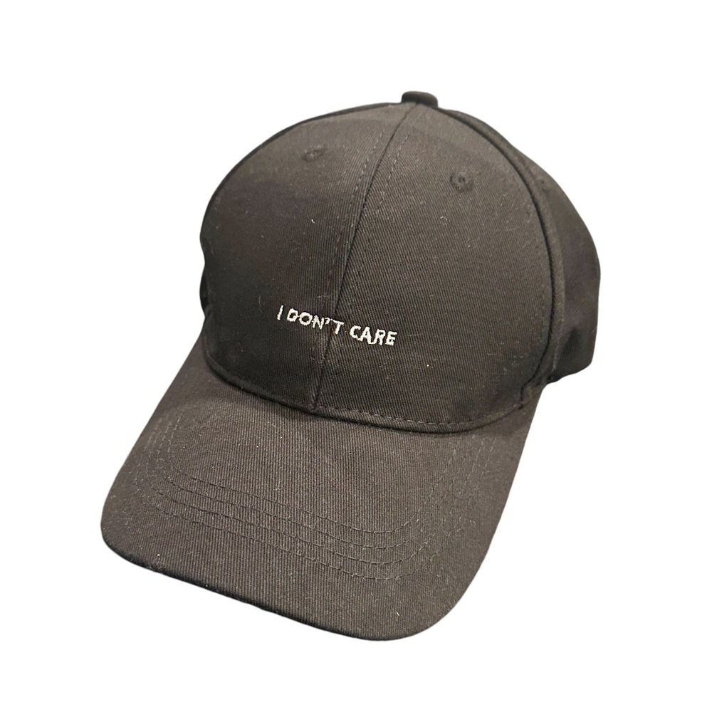Unisex- Black “I don’t care” Embroidered Adjustable Baseball Cap/Hat
